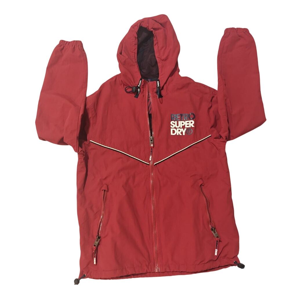 Super Dry Retro Stormbreaker Jacket Size XL Men Vintage Good Condition Red Zip